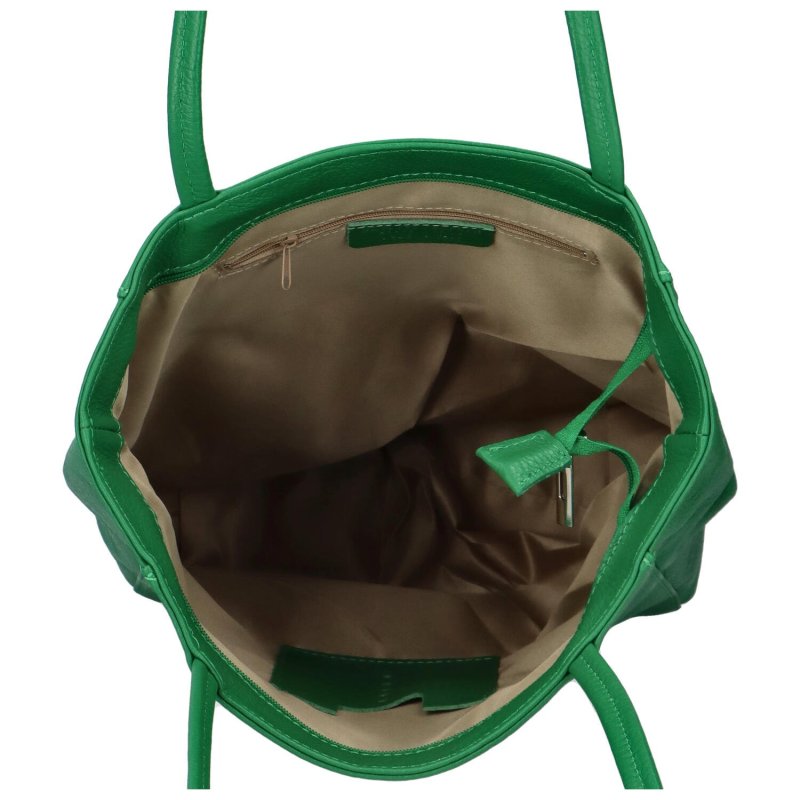 Luxusní dámská kožená kabelka Jane, výrazná zelená