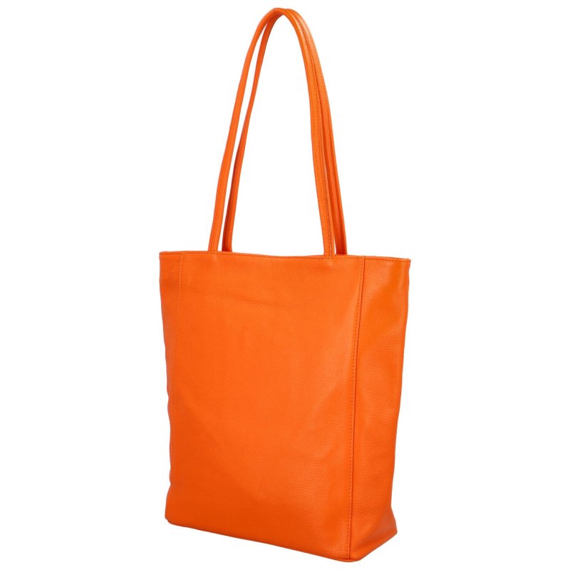 Luxusní dámská kožená kabelka Jane, oranžová