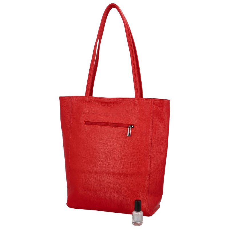 Luxusní dámská kožená kabelka Jane, výrazná červená