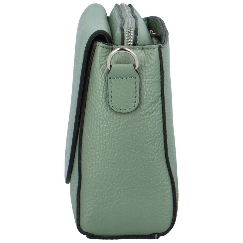 Minimalistická dámská kožená kabelka Eva, světle zelená