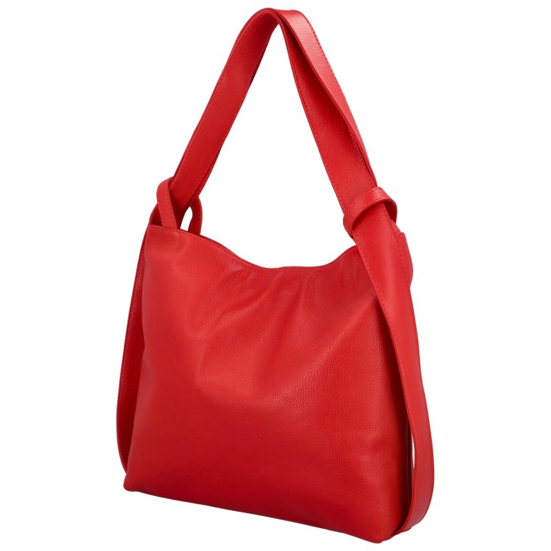 Stylová kožená kabelko/batoh Becky, červená