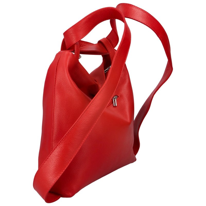 Stylová kožená kabelko/batoh Becky, červená