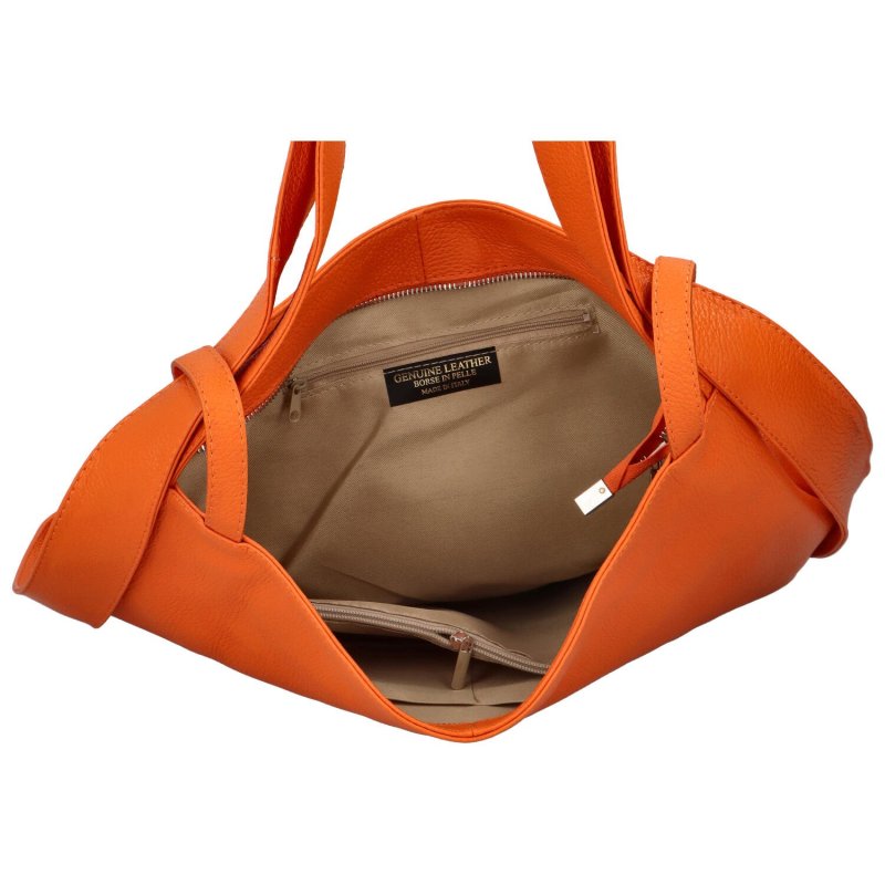 Stylová kožená kabelko/batoh Becky, oranžová