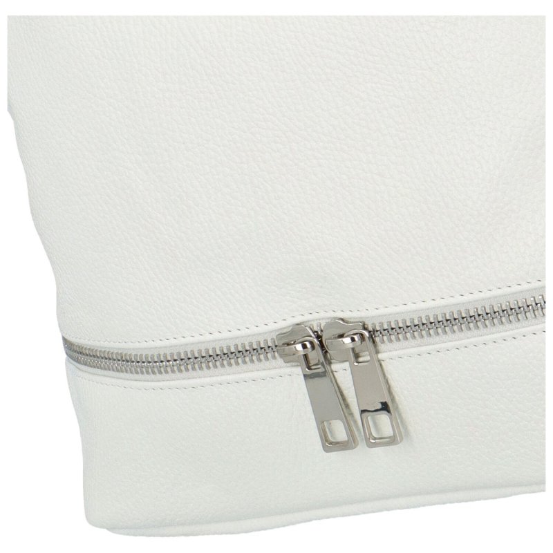 Luxusní dámská kožená kabelka přes rameno Yvet, bílá
