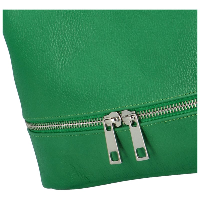 Luxusní dámská kožená kabelka přes rameno Yvet, výrazná zelená