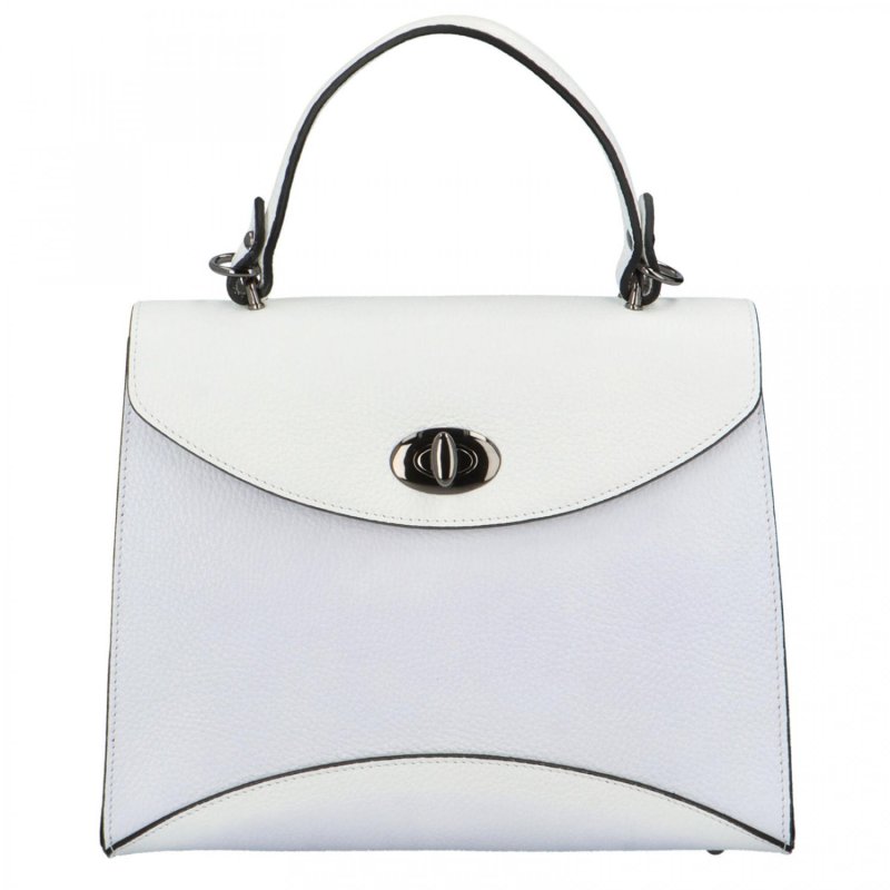 Luxusní dámská kožená kufříková kabelka do ruky Anne, bílá