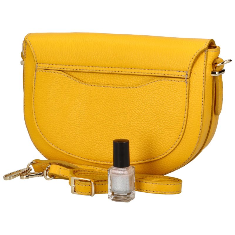 Elegantní společenská kožená kabelka Hannah, žlutá