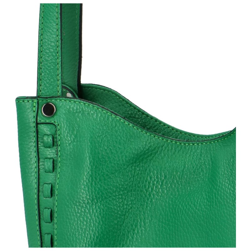 Praktická dámská kožená kabelka Cowgril, zelená