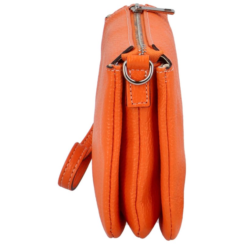 Luxusní kožená crossbody kabelka Marta, oranžová
