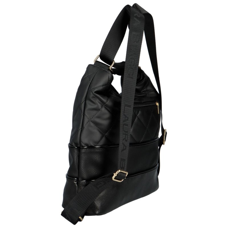Luxusní dámská koženková kabelka/batoh Lucy, černá