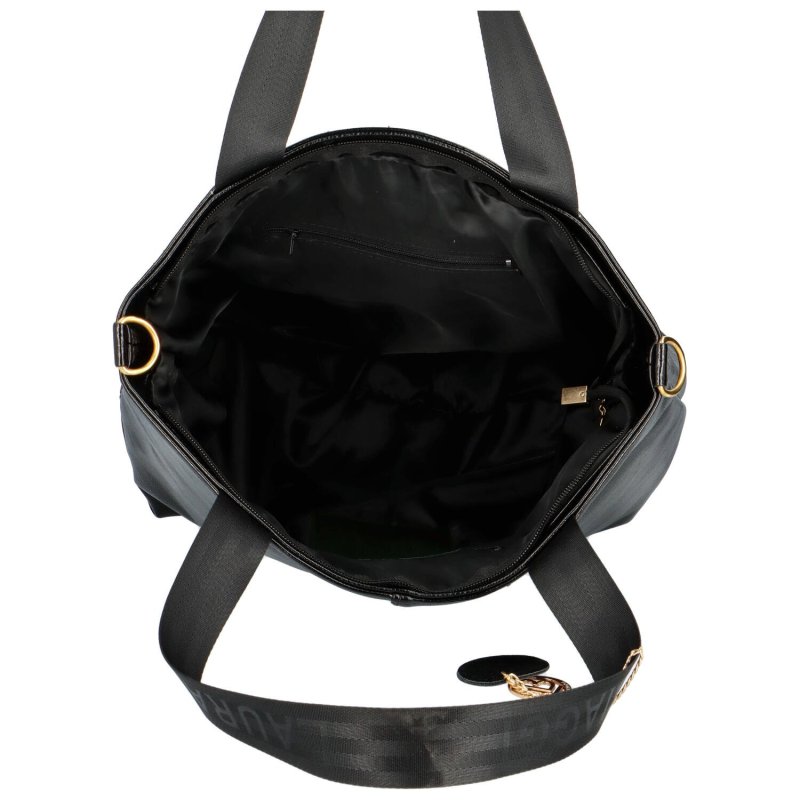 Velká dámská koženková kabelka Alexa, černá