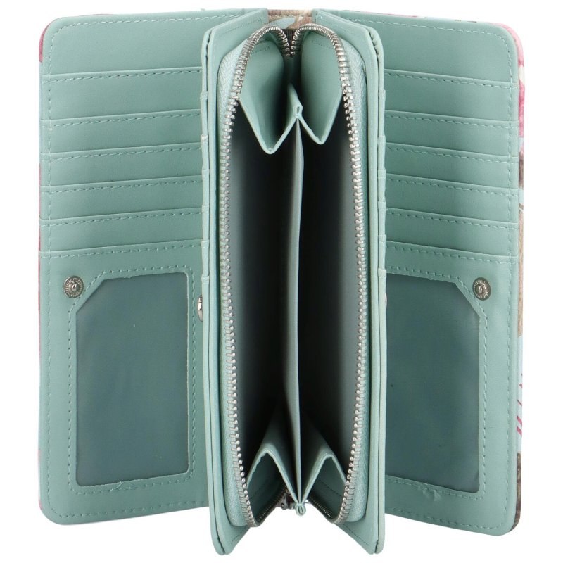 Prostorná dámská koženková peněženka Elano, světle modrá