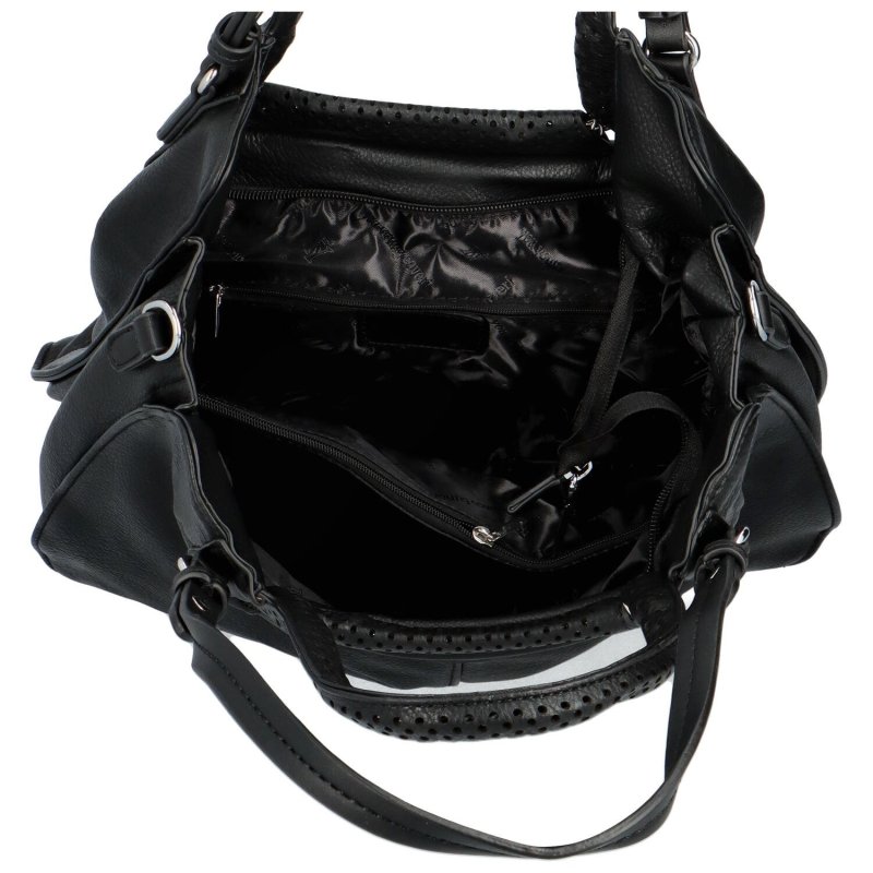 Praktická dámská koženková kabelka Tereza, černá
