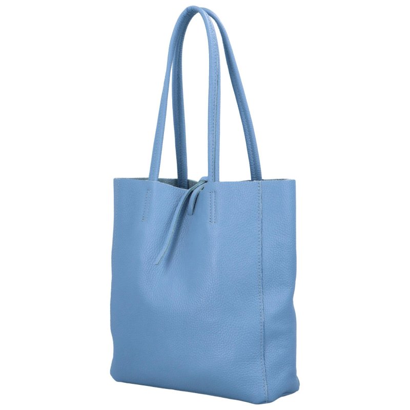 Jednoduchá kožená kabelka přes rameno Rita, modrá