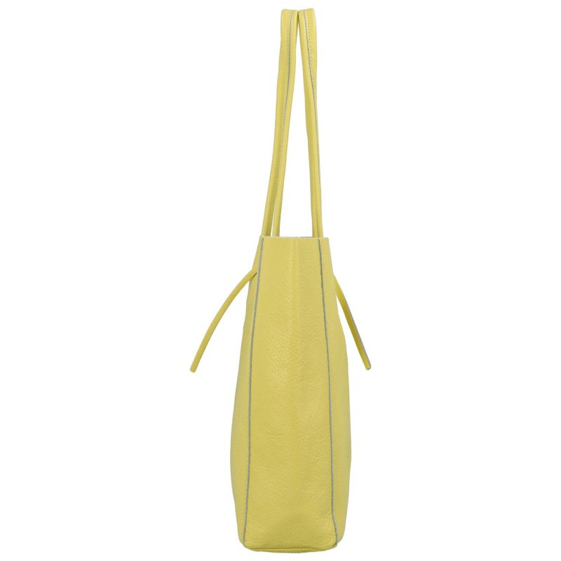 Jednoduchá kožená kabelka přes rameno Rita, žlutá