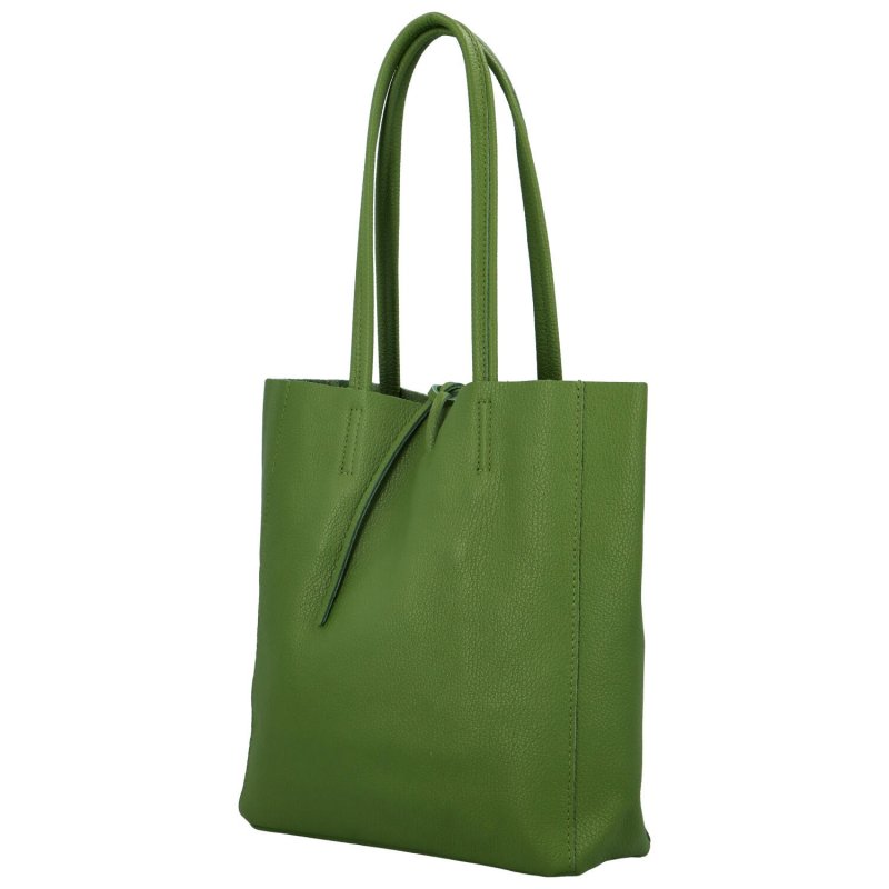 Jednoduchá kožená kabelka přes rameno Rita, tmavě zelená