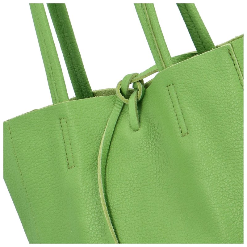 Jednoduchá kožená kabelka přes rameno Rita, zelená