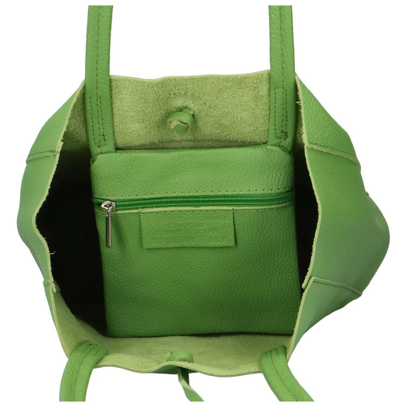 Jednoduchá kožená kabelka přes rameno Rita, zelená