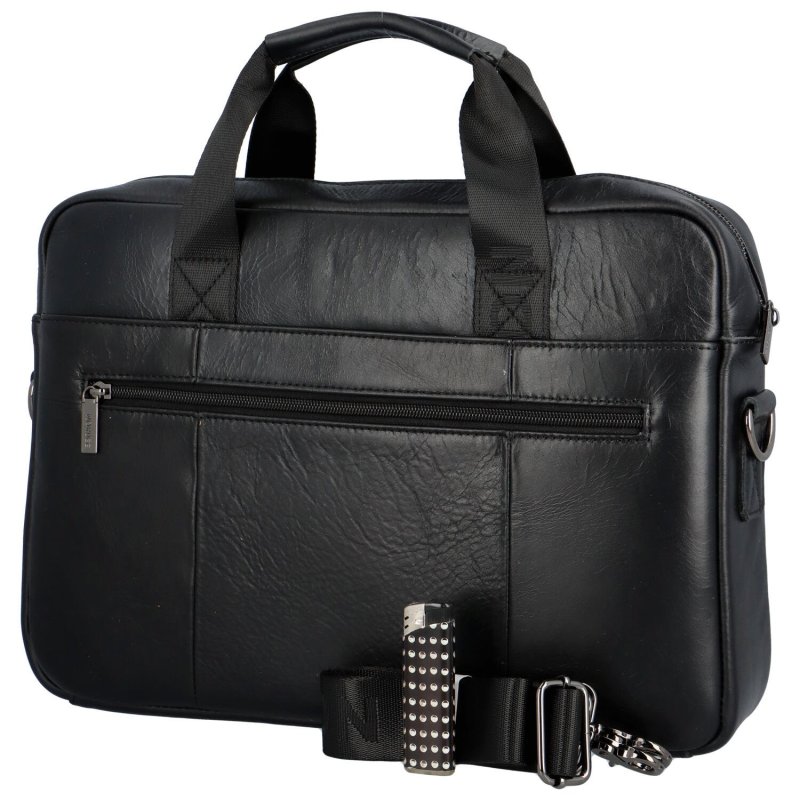 Luxusní pánská taška na notebook Menší Erika, černá