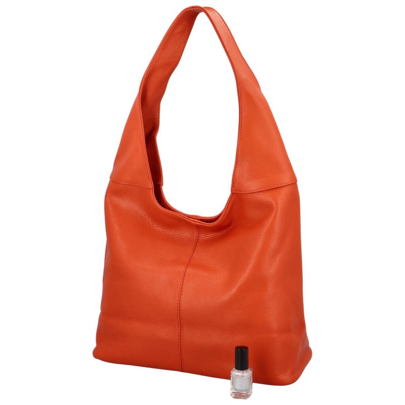 Velká dámská kožená kabelka Hayley, oranžová