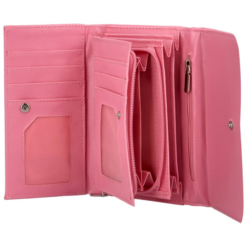 Elegantní dámská koženková peněženka Žofie, výrazná růžová