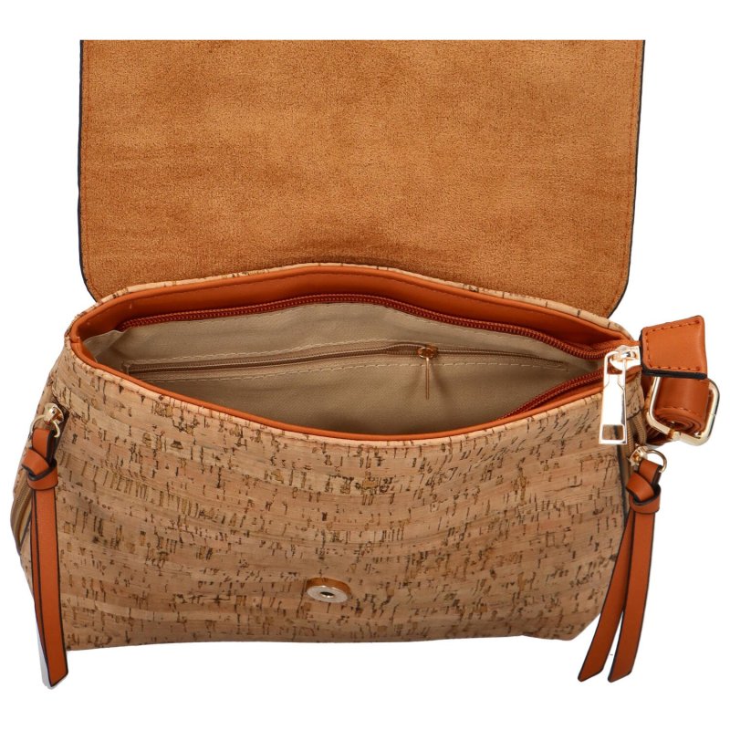 Trendová dámská korková kabelka/batoh Verama, jemný vzor