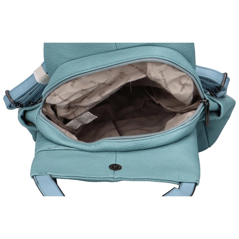 Designový dámský koženkový batůžek/taška Armand, světle modrá