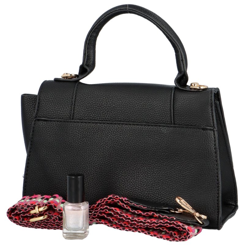 Elegantní dámská koženková kabelka do ruky Lokera, černá