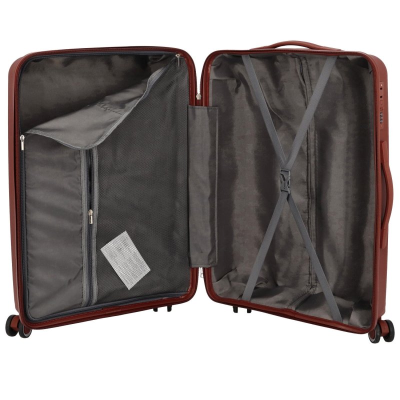 Cestovní plastový kufr Voyex velikosti L, vínový