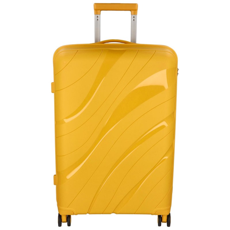 Cestovní plastový kufr Voyex velikosti S, žlutý