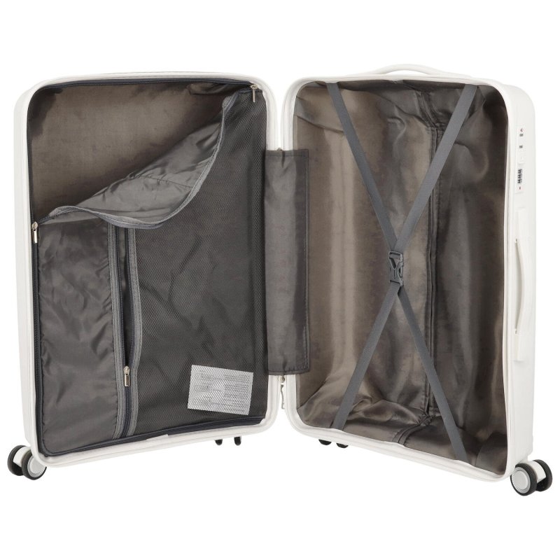 Cestovní plastový kufr Voyex velikosti L, bílý