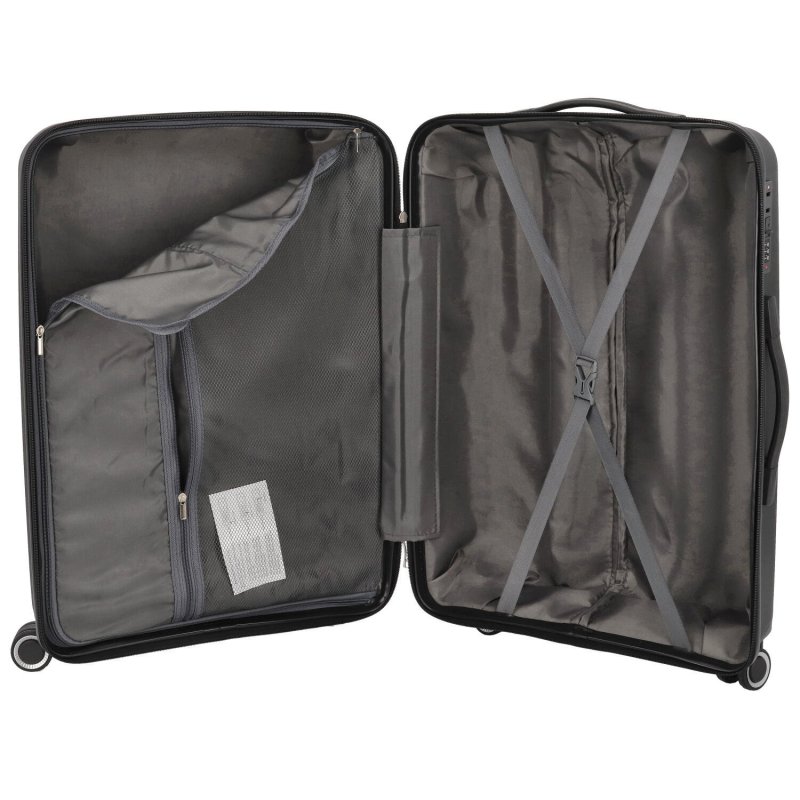 Cestovní plastový kufr Voyex velikosti M, černý