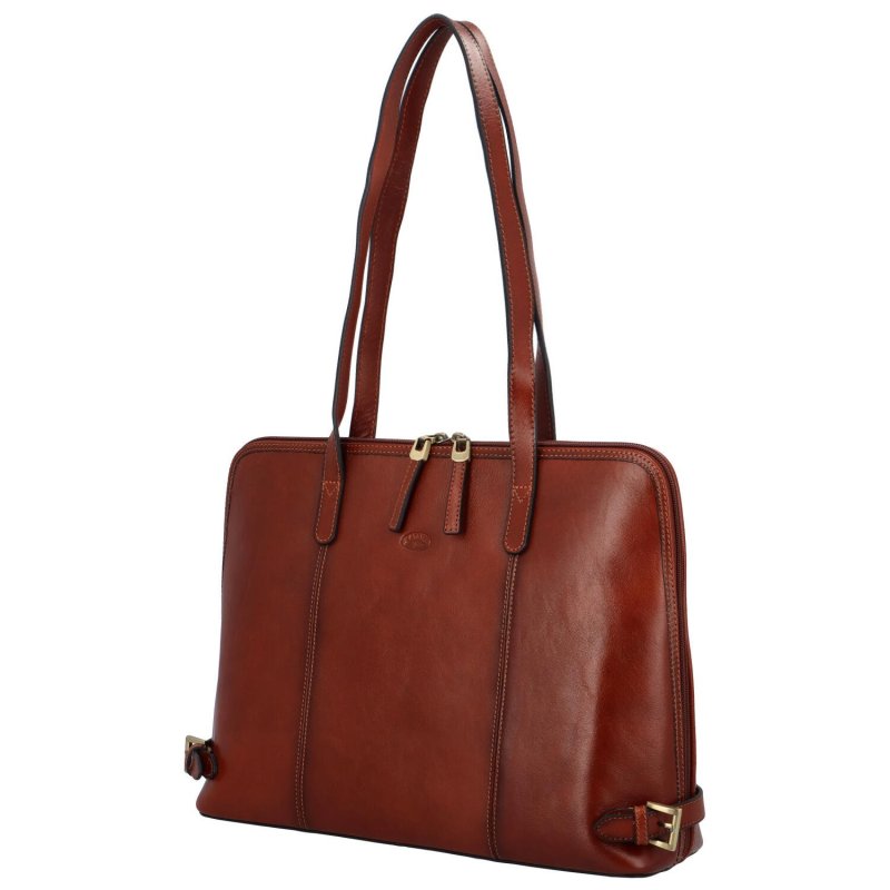 Elegantní dámská kožená business taška Katana Abrako, hnědá