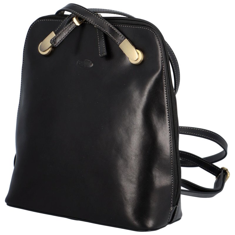 Kvalitní dámský kožený kabelko/batůžek Katana Briac, černá