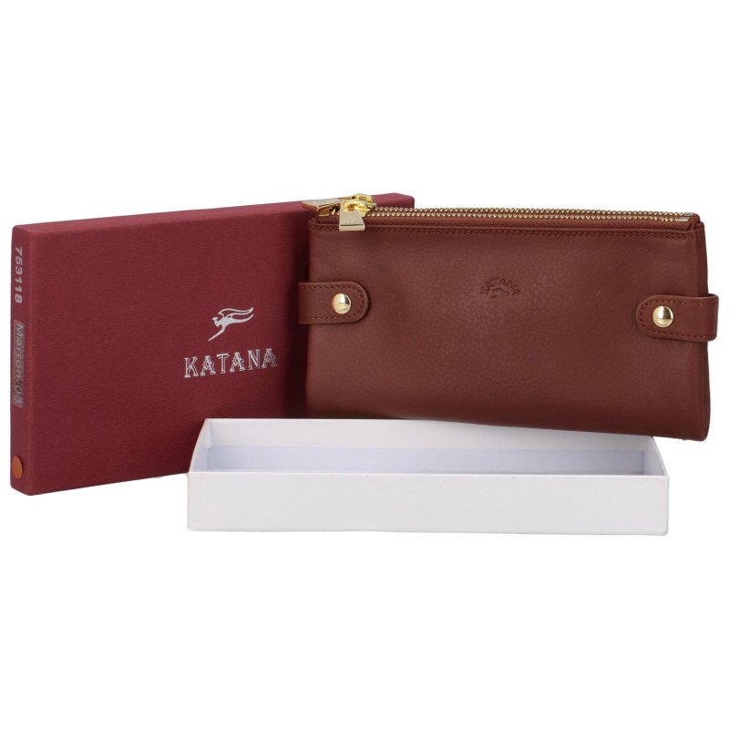 Luxusní dámská kožená peněženka Katana Tepeto, hnědá