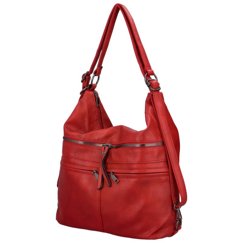 Stylová dámská kabelka/batoh Perino, tmavě červená