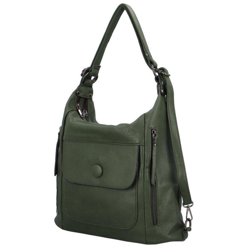 Trendová dámská kabelka/batoh Retion, tmavě zelená