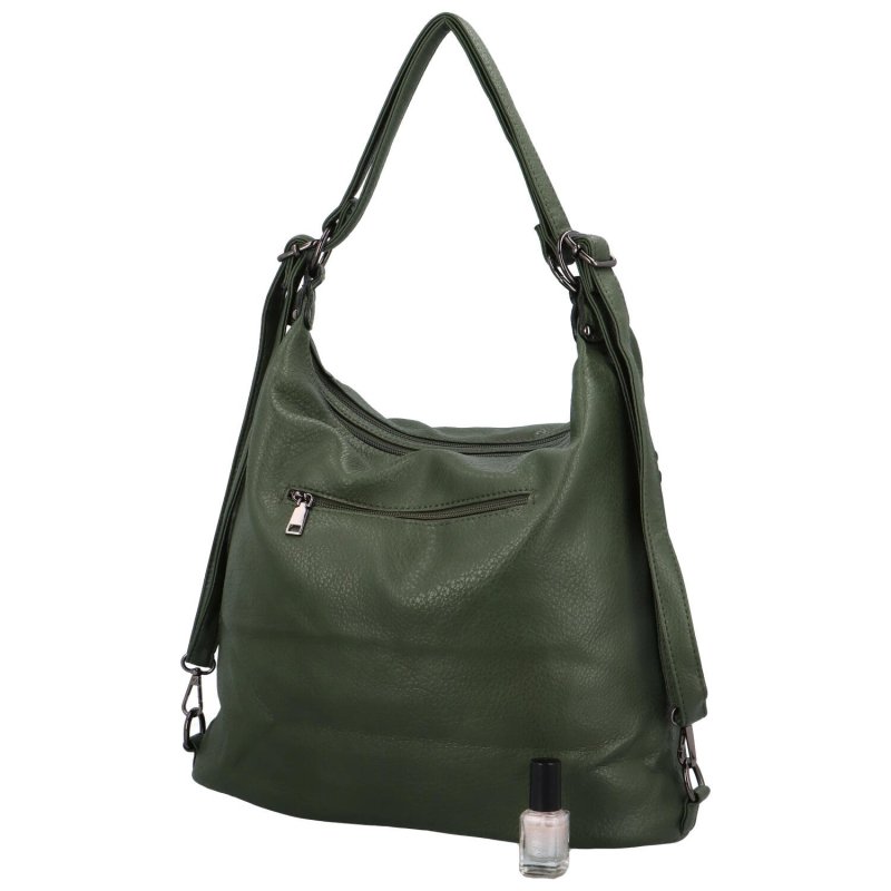 Trendová dámská kabelka/batoh Retion, tmavě zelená