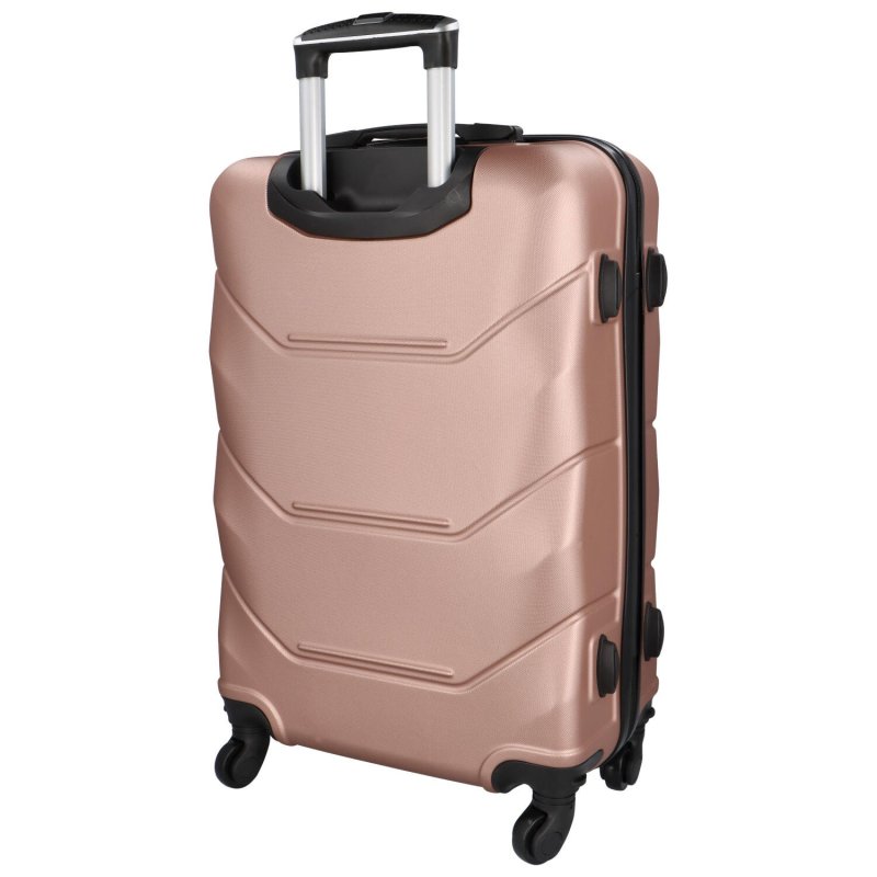 Cestovní plastový kufr Sonrado vel. L, růžově zlatý