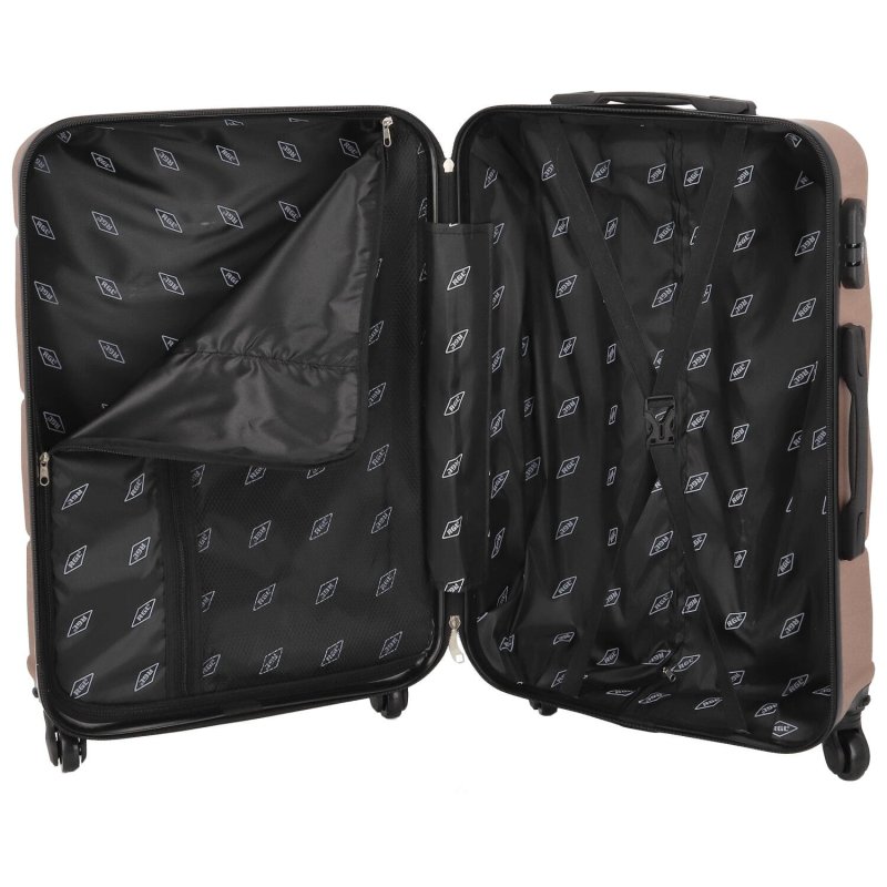 Cestovní plastový kufr Sonrado vel. XL, růžově zlatý