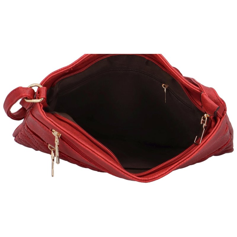 Elegantní dámská crossbody kabelka Ruvena, červená