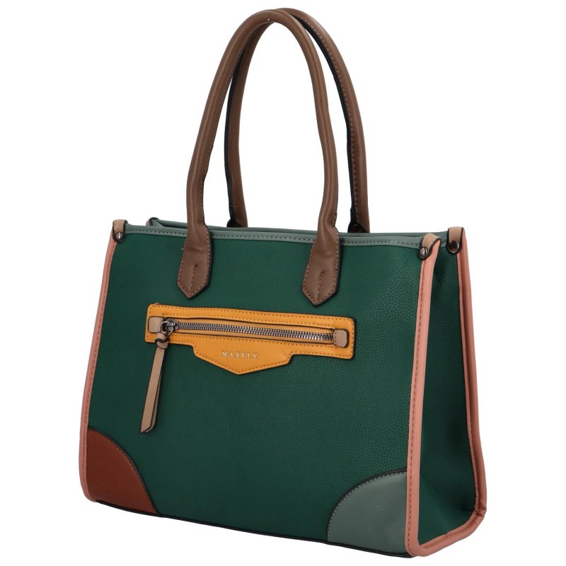 Trendová dámská kabelka do ruky Etela, zelená
