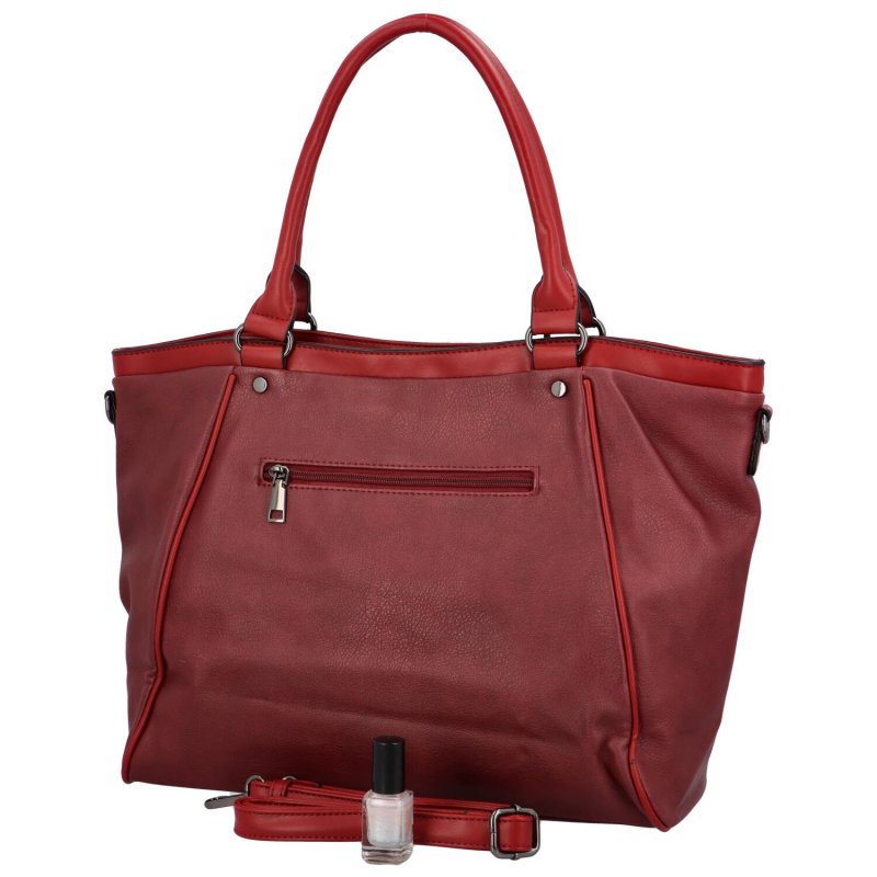 Moderní koženková kabelka Elisa, červená