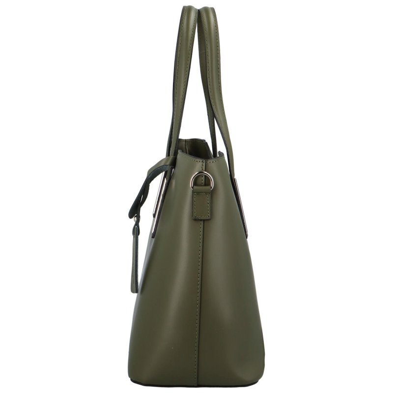 Luxusní italská kožená kabelka Elena, tmavě zelená