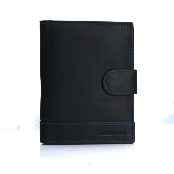Pánská kožená peněženka Timotej černá/modra