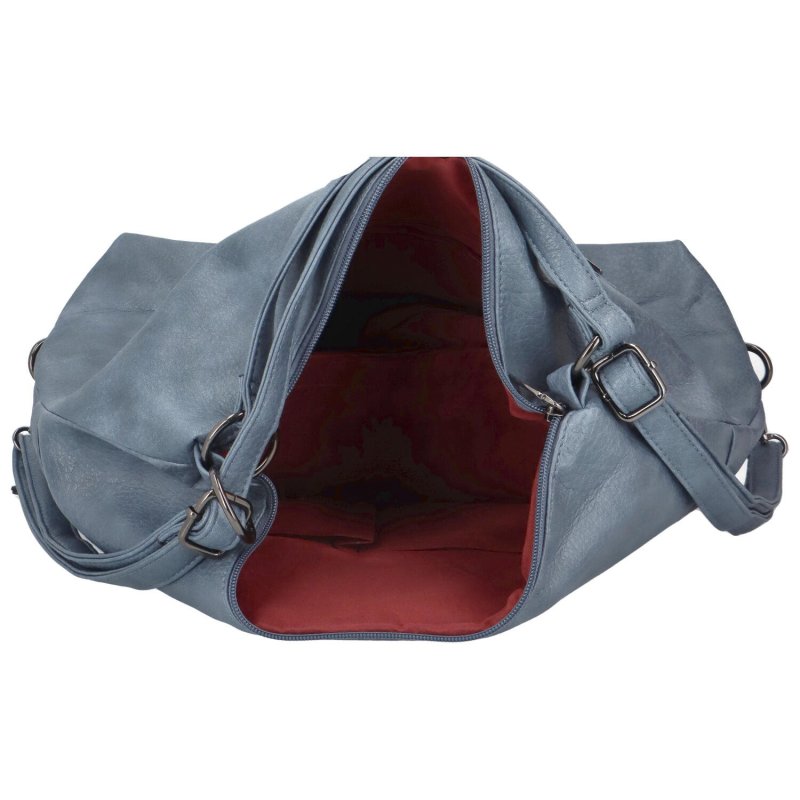 Praktický dámský koženkový kabelko-batoh Alexia, světle modrá