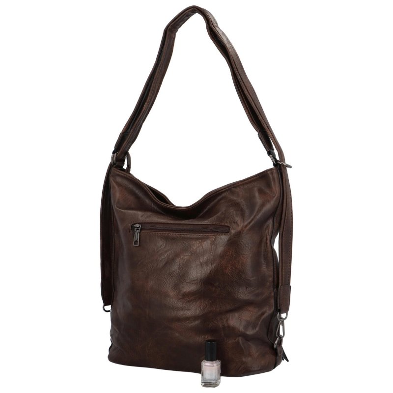 Dámský praktický koženkový kabelko-batoh Paloma,  coffee