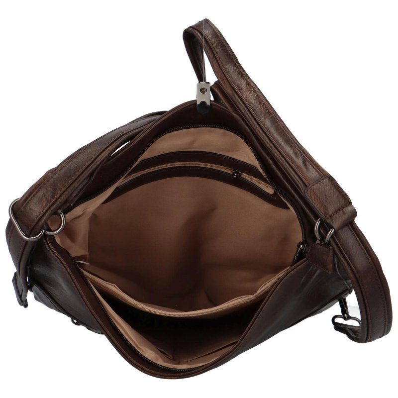 Dámský praktický koženkový kabelko-batoh Paloma,  coffee