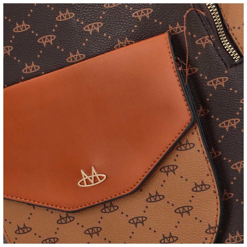 Stylový dámský koženkový kabelko-batůžek Tiara, hnědá