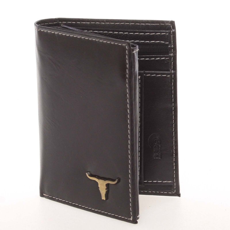 Praktická pánská kožená peněženka Buffalo USA, černá